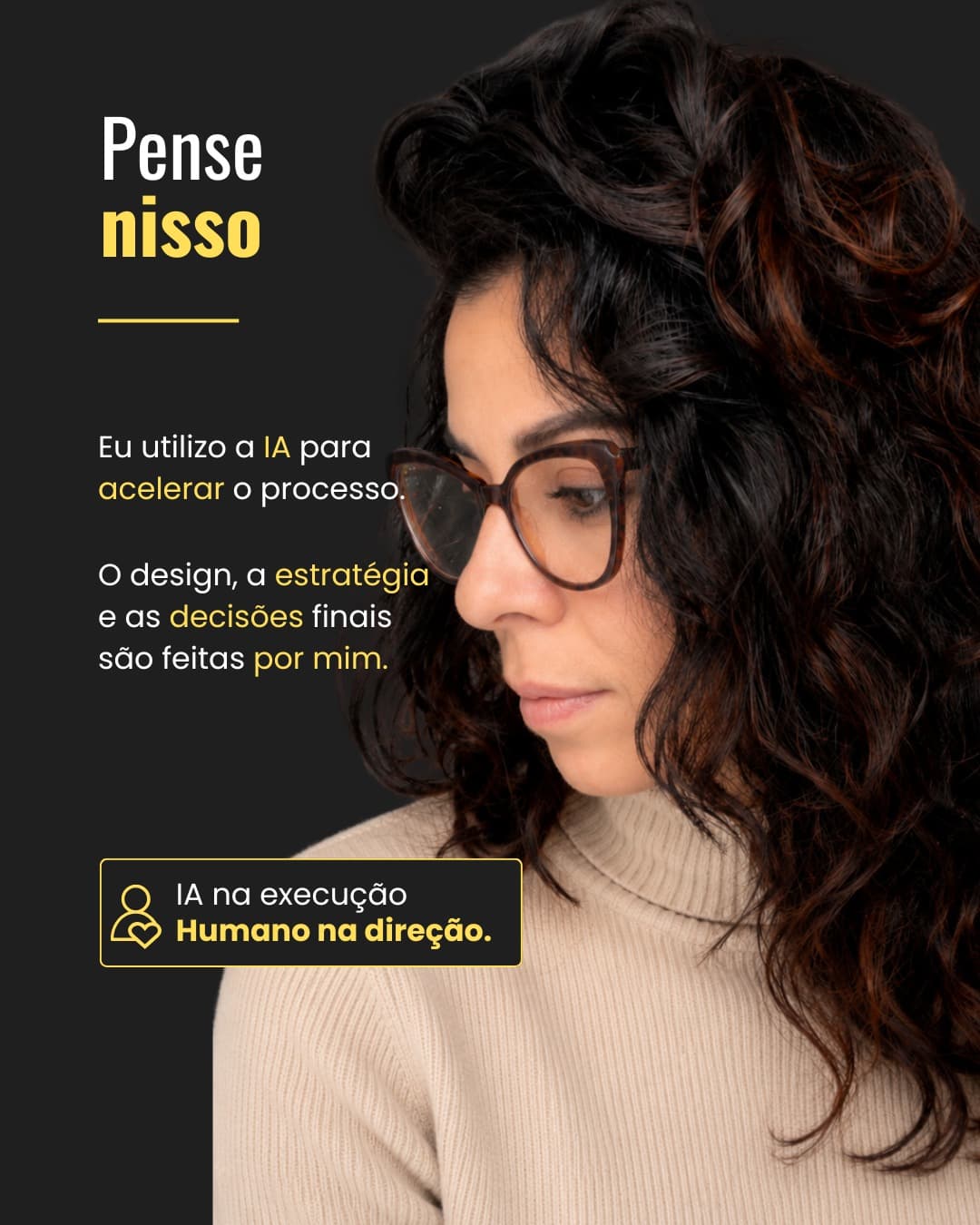 Carrossel educativo sobre IA no processo criativo: pense nisso